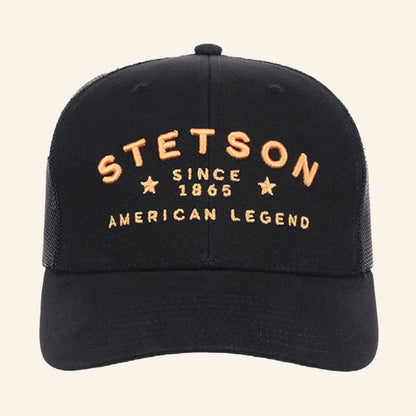 Casa Raul WW Merch Stetson American Legend Black Trucker Hat Embroidered Gifts For Him - Lilybirchmarket
