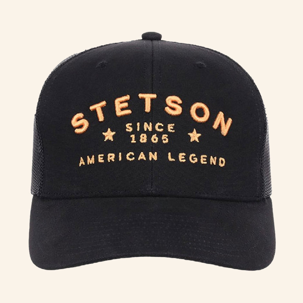 Casa Raul WW Merch Stetson American Legend Black Trucker Hat Embroidered Gifts For Him - Lilybirchmarket