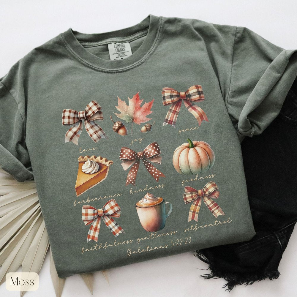 Christian Fall Halloween Pumpkin Bow Tee