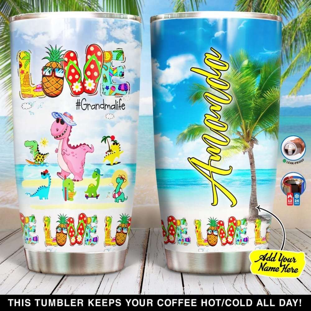 Dinosaur Grandma Life Summer Personalized Tumbler