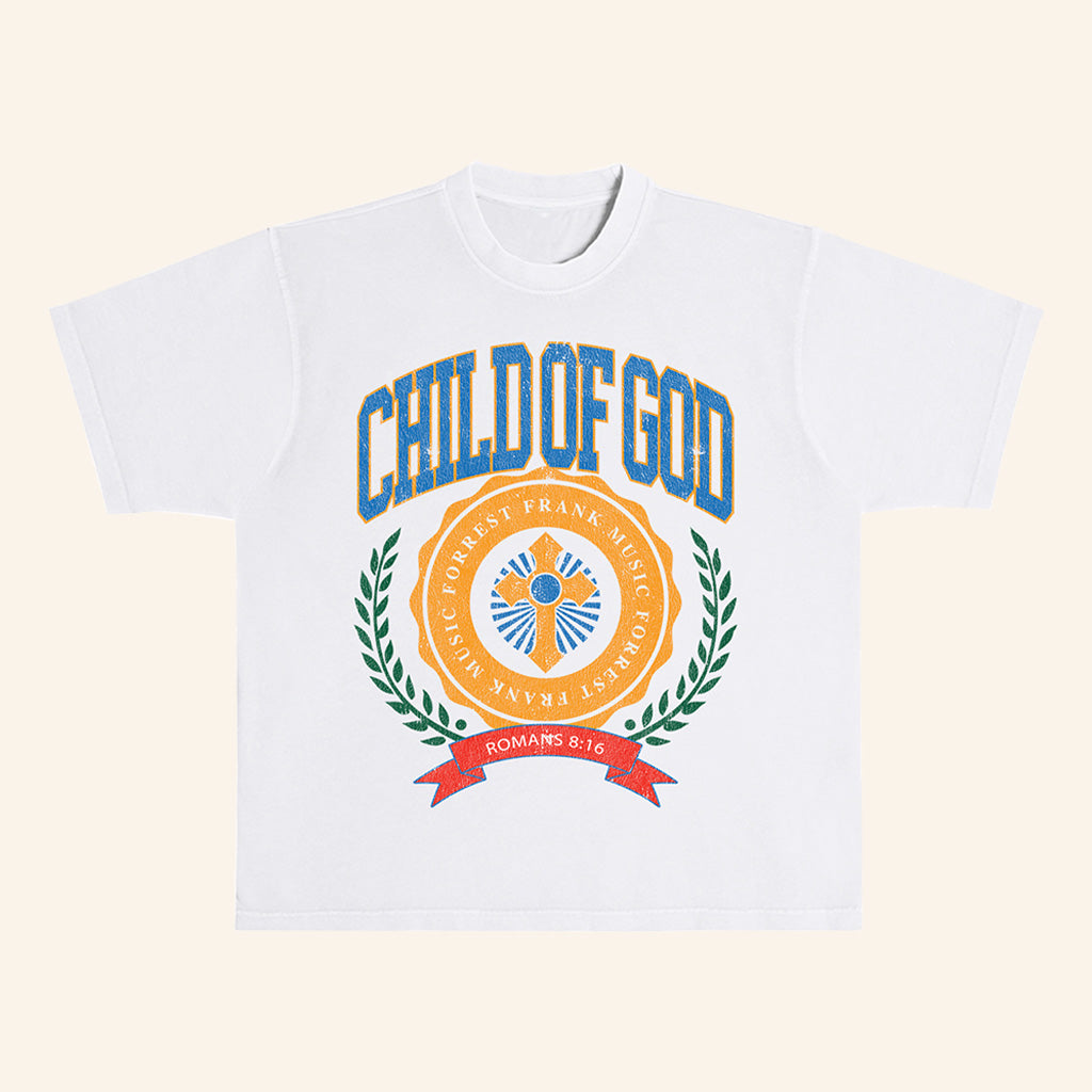 Forrest Frank Merch Child Of God Shirt COG Crest White T-Shirt Forrest Frank Tour Merch - Lily Birch Market