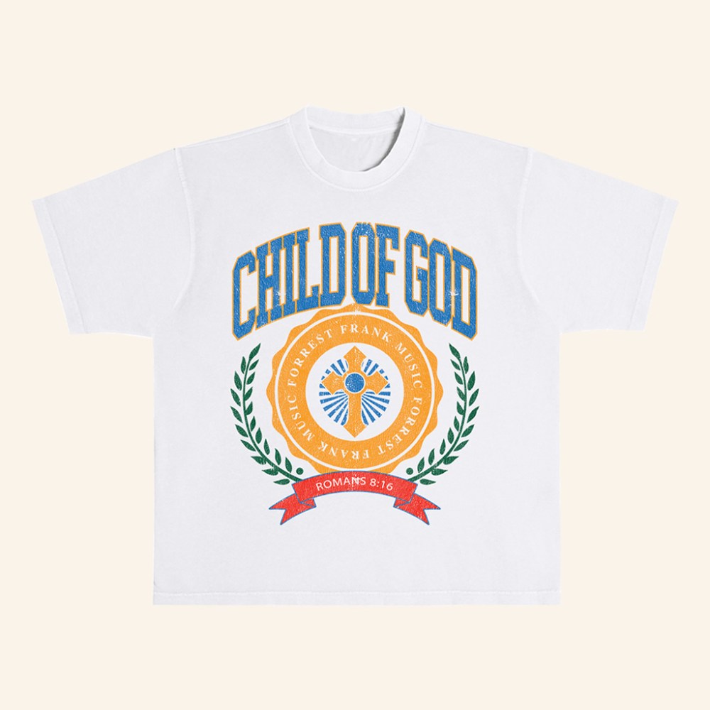 Forrest Frank Merch Child Of God Shirt COG Crest White T-Shirt Forrest Frank Tour Merch - Lily Birch Market
