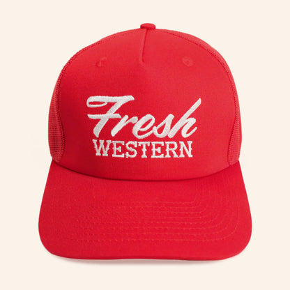Fresh Western Hat Red And White Embroidered Hat Gifts For Brother - Lilybirchmarket