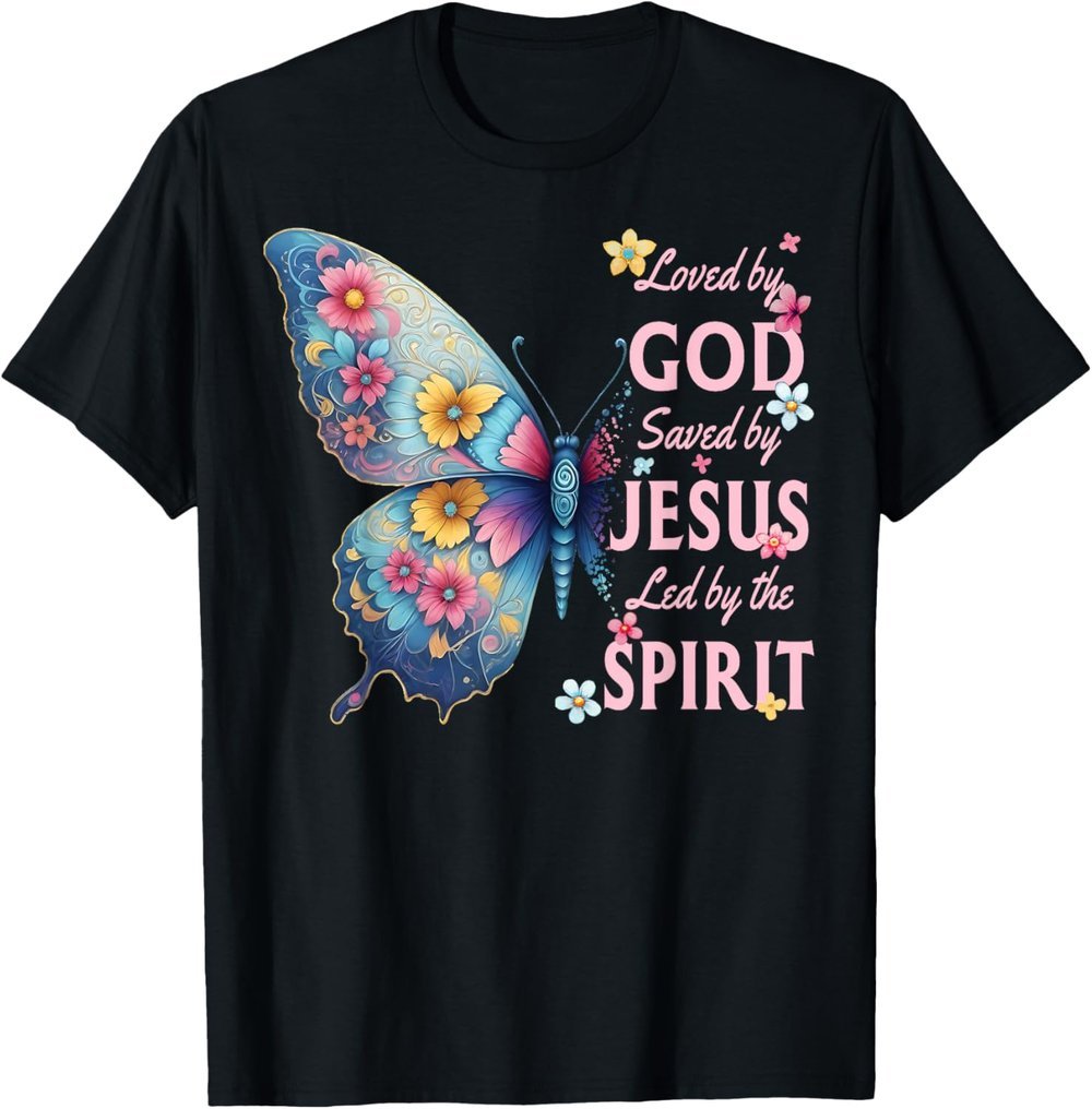 God Jesus Christian Floral Butterfly