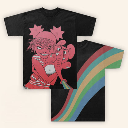 Gorillaz Merch 25 Rainbow Elephant T-Shirt Gifts For Girlfriend - Lily Birch Market