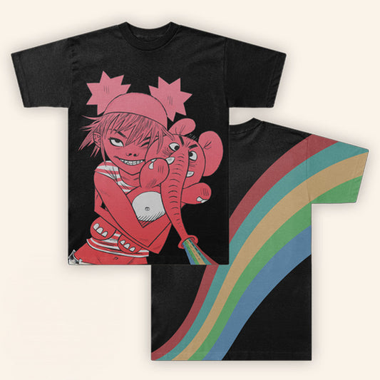 Gorillaz Merch 25 Rainbow Elephant T-Shirt Gifts For Girlfriend - Lily Birch Market