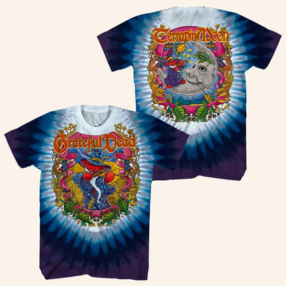 Grateful Dead Merch Terrapin Moon Tie Dye Shirt Best Gifts For Rock Music Lovers - Lily Birch Market
