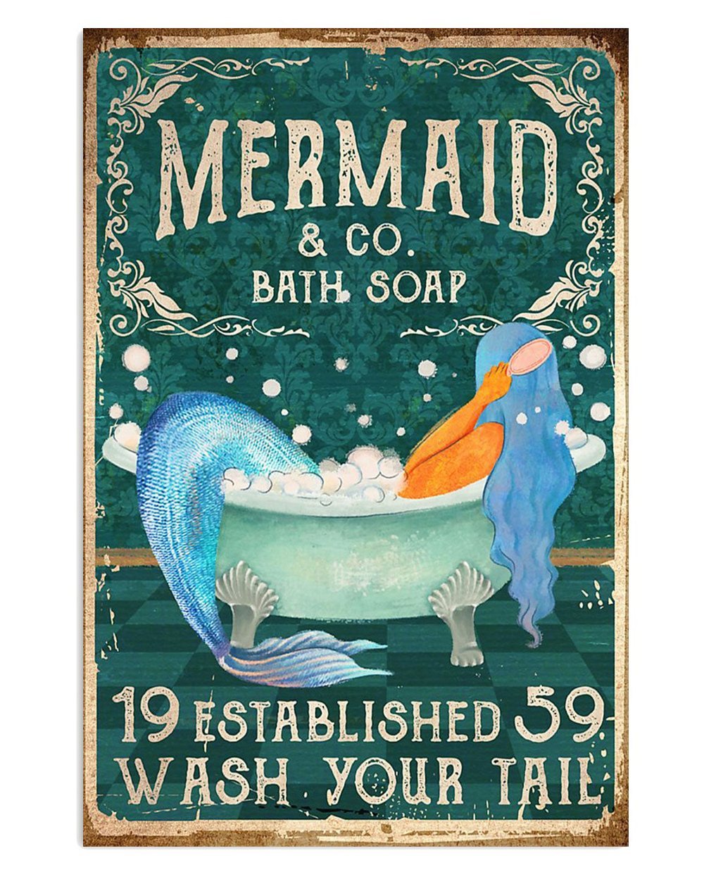 Mermaid Poster for Coastal Summer Decor