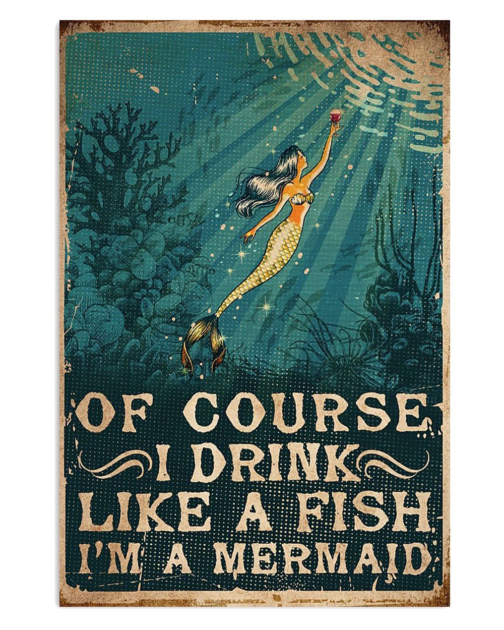 Mermaid Poster Summer Beach Ocean