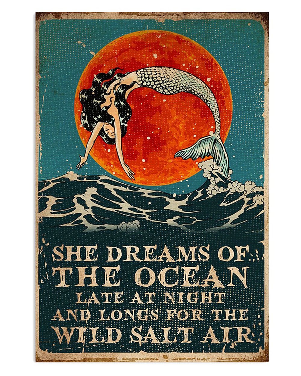 Mermaid Poster Summer Ocean Dreams