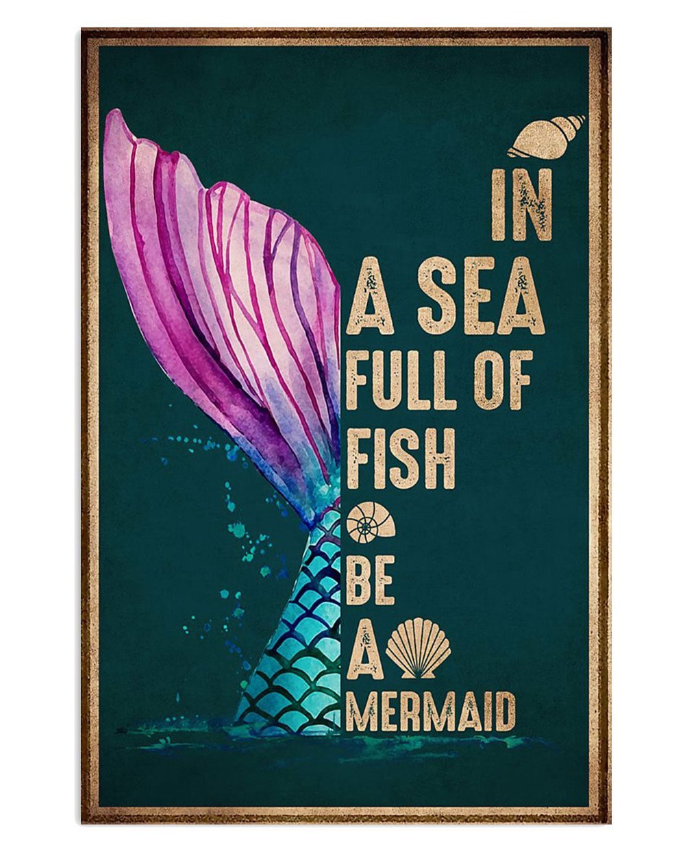 Mermaid Summer Beach Ocean Poster