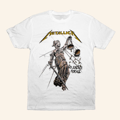 Metallica Merch And Justice For All Album Cover T-Shirt Music Lover Gifts For Him - Lily Birch Market