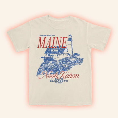 Noah Kahan Merch I Wanna Go To Maine Cape Elizabeth Shirt Gifts For Music Lovers - Lily Birch Market
