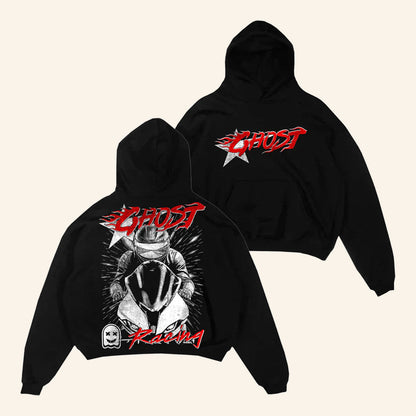 Official Ghost Racing Merch Store Star Ghost Black Hoodie - Lilybirchmarket