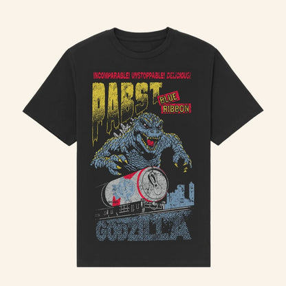 Pabst Blue Ribbon Merch Godzilla Runaway Pbr Train Black T-Shirt Christmas Present For Him - Lily Birch Market