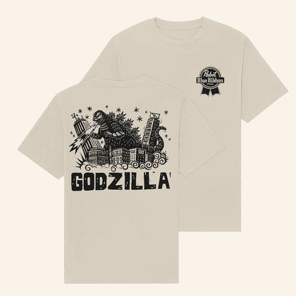 Pabst Blue Ribbon Merch Pbr X Godzilla X Attack Peter T-Shirt Gift Ideas For Friends - Lily Birch Market
