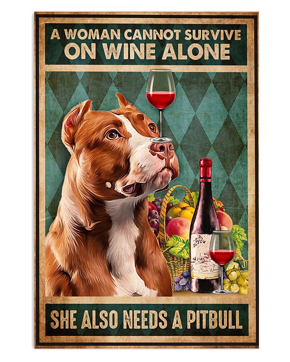 Pitbull Dog Mom Dad Love Poster