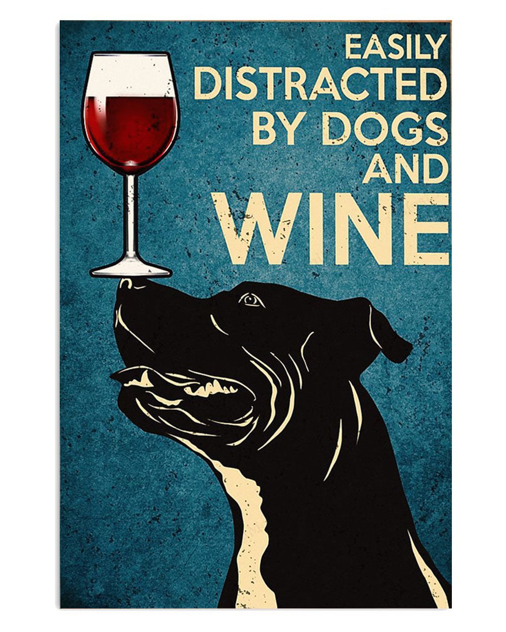 Pitbull Dog Mom Dad Wine Poster