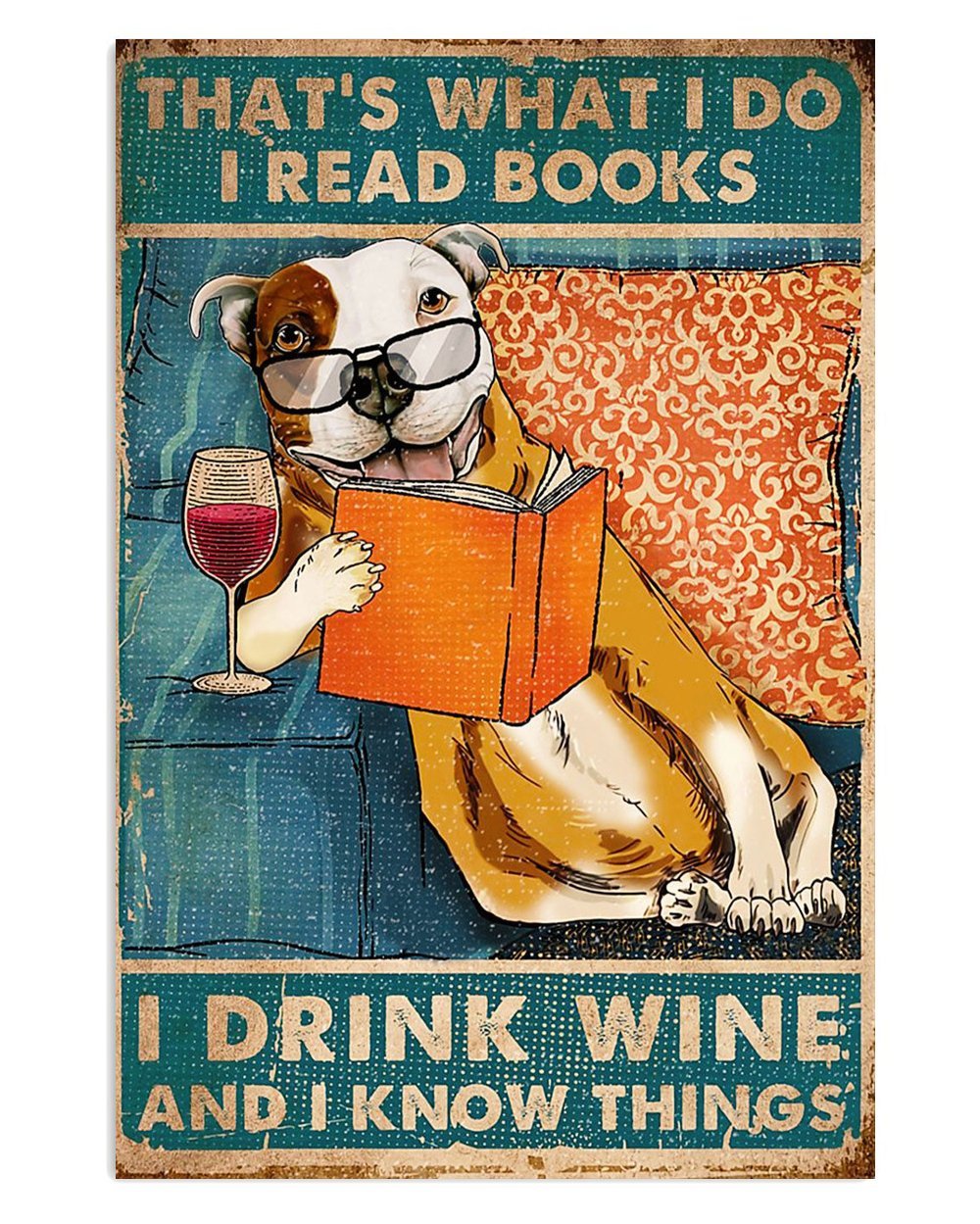 Pitbull Mom Dad Wine Poster