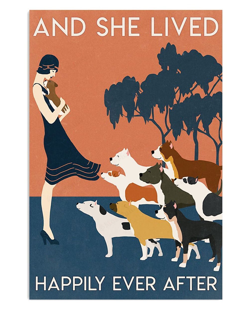 Pitbull Mom Poster with Woman and Dog