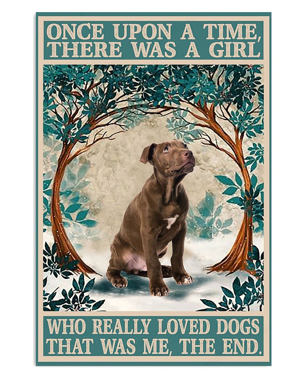 Pitbull Poster Blue Nose Girl Mom Dad