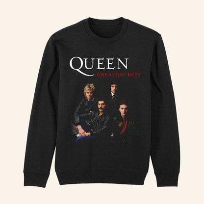 Queen Online Merch Greatest Hits Black Sweatshirt Gifts For Rock Lovers - Lilybirchmarket