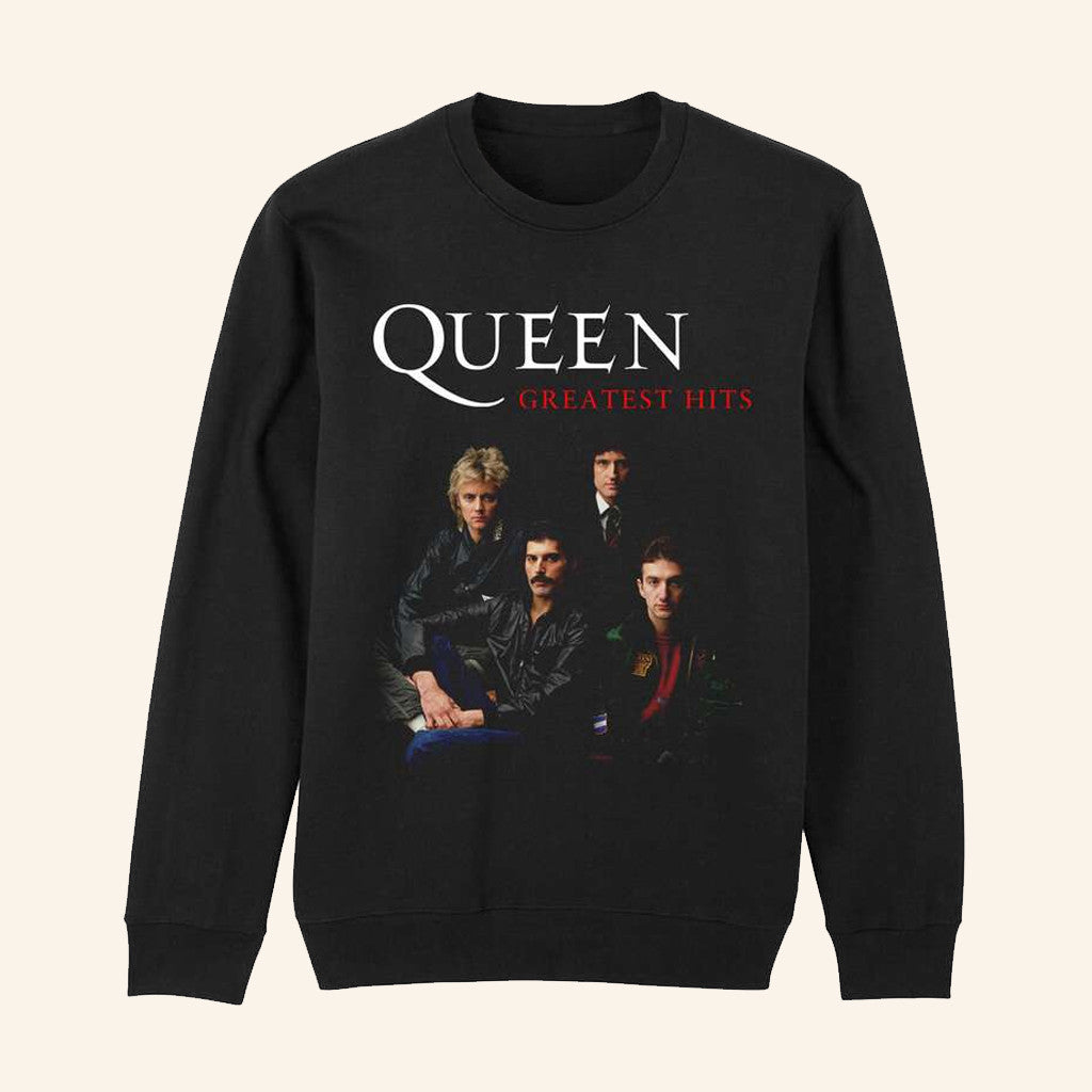 Queen Online Merch Greatest Hits Black Sweatshirt Gifts For Rock Lovers - Lilybirchmarket