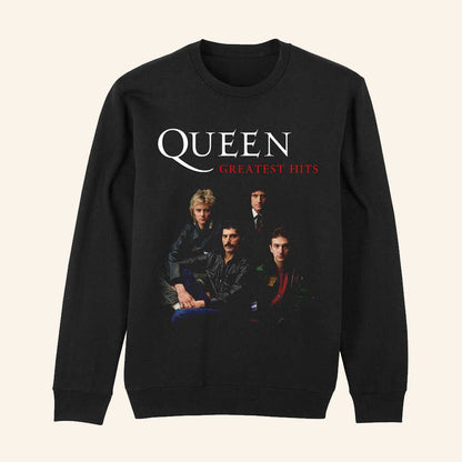 Queen Online Merch Greatest Hits Black Sweatshirt Gifts For Rock Lovers - Lilybirchmarket