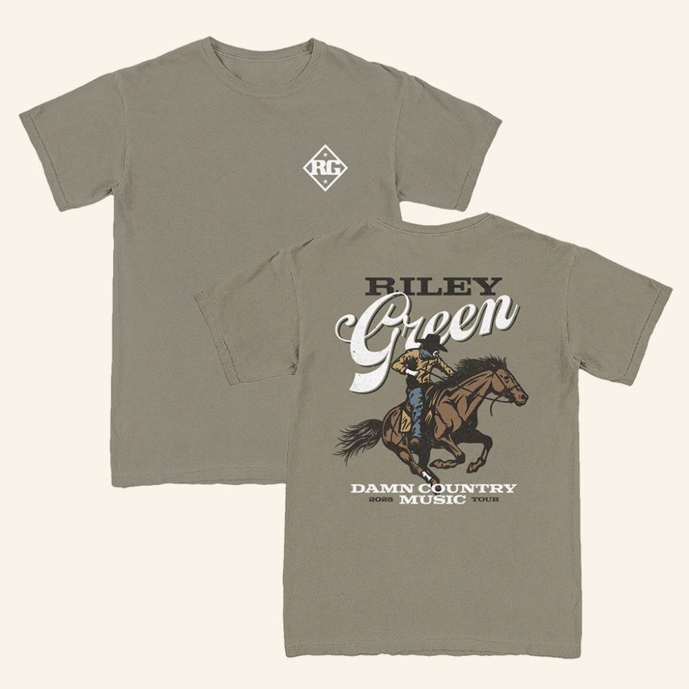 Riley Green Merch Tour 2025 Cowboy T-Shirt Gifts For Music Lovers - Lily Birch Market