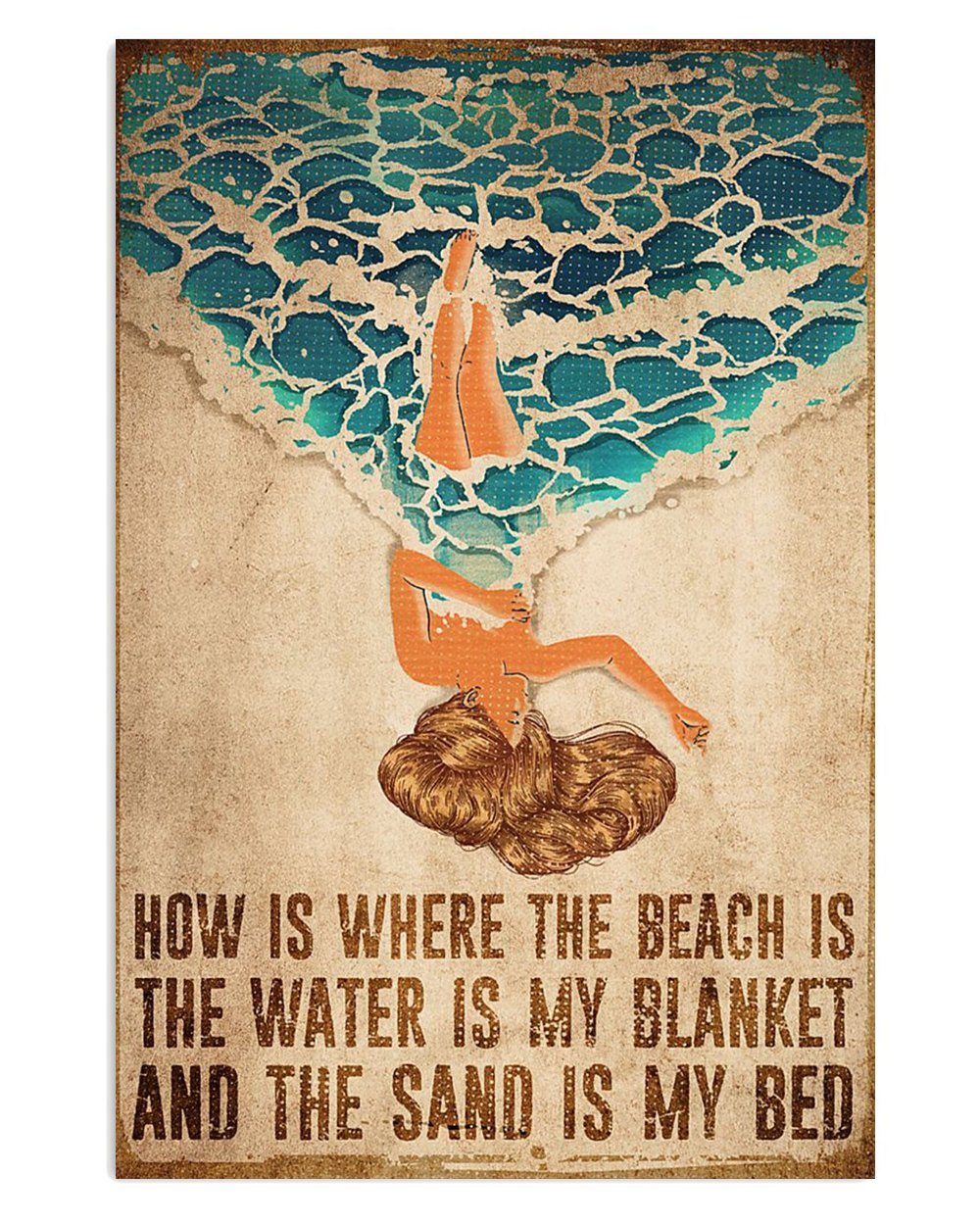 Summer Beach Girl Loves Ocean Poster