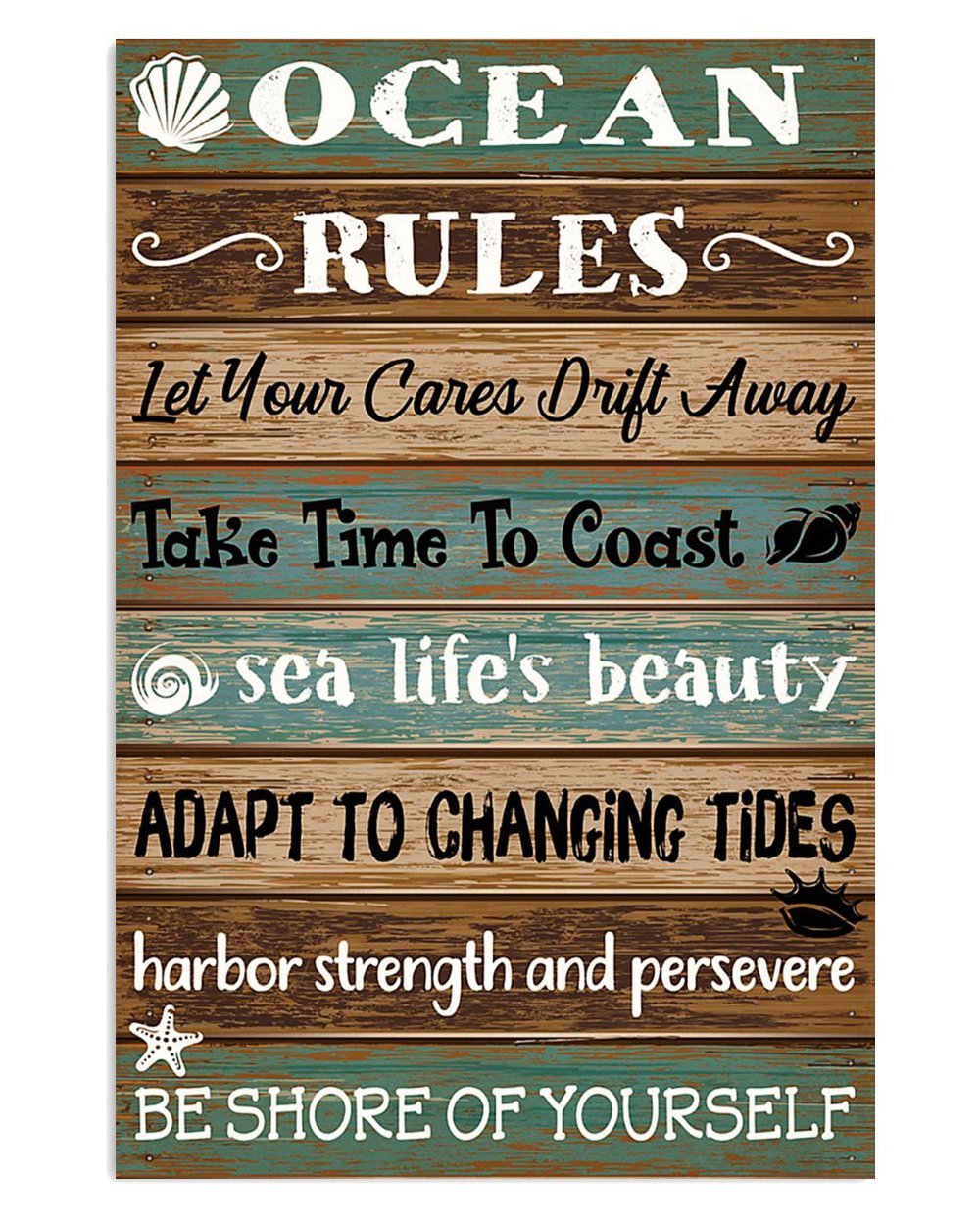 Summer Beach Ocean Rules Poster