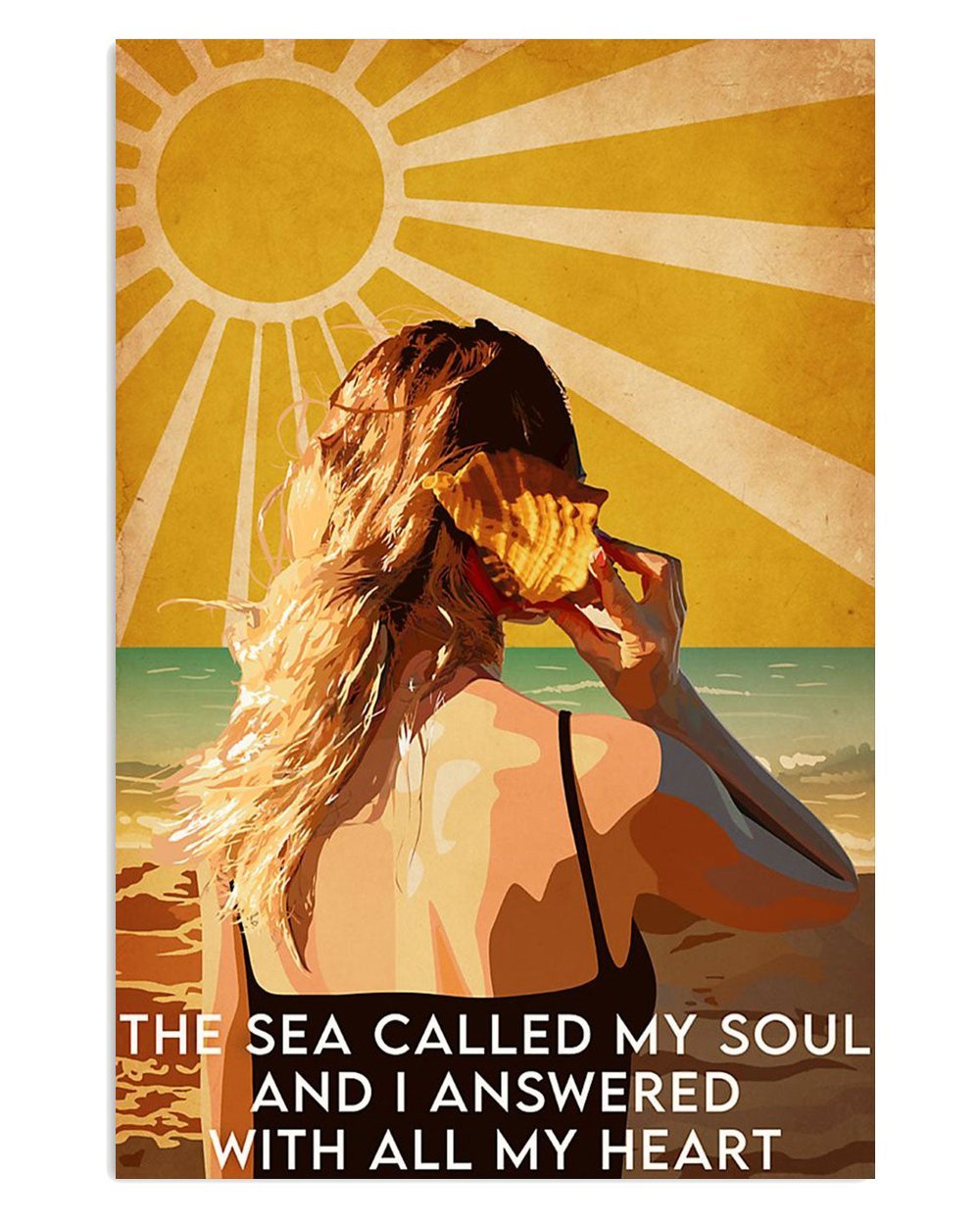 Summer Beach Sea Ocean Girl Poster