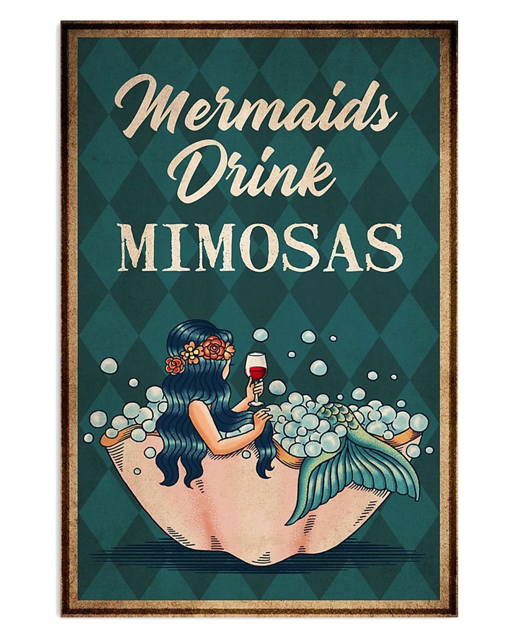 Summer Mermaid Mimosas Sand Sea Poster