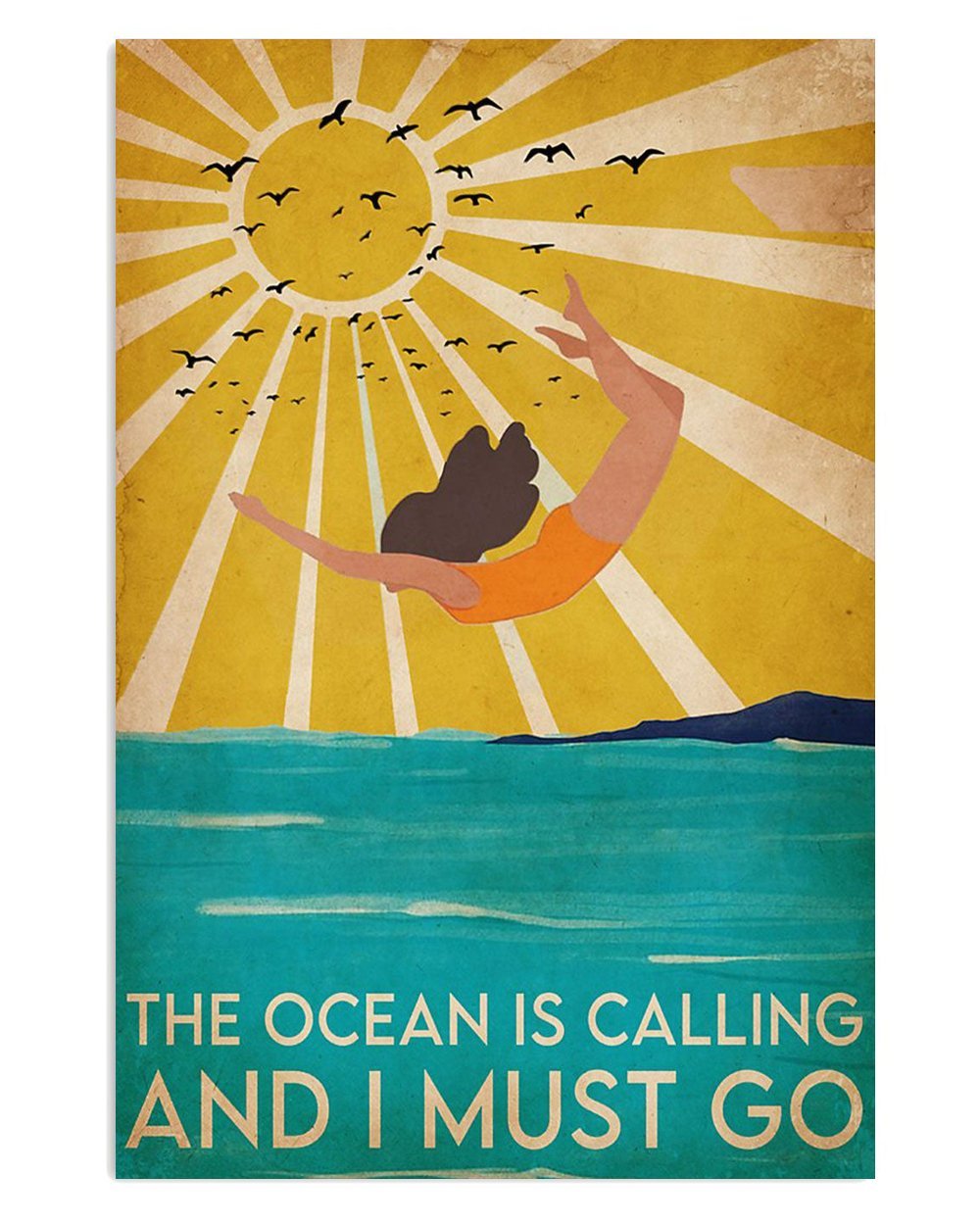 Summer Ocean Poster for Beach Decor