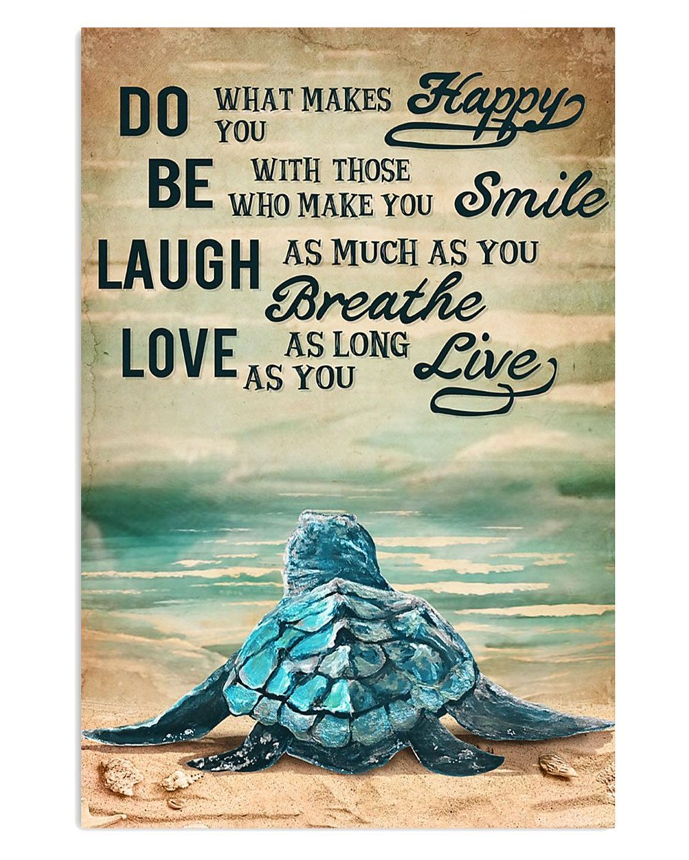 Summer Ocean Turtle Beach Poster