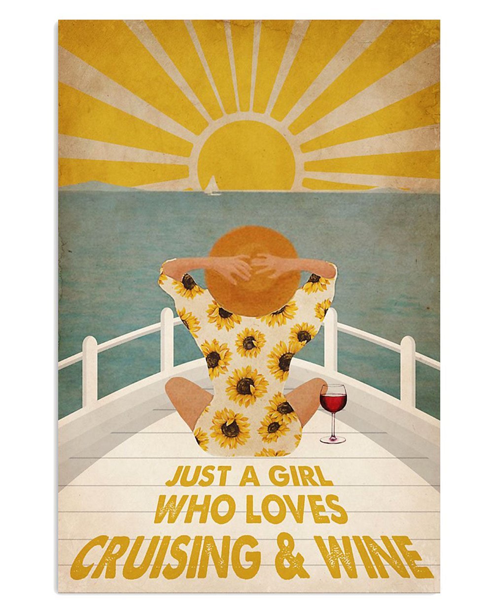 Summer Vibes Cruising Wine Ocean Poster