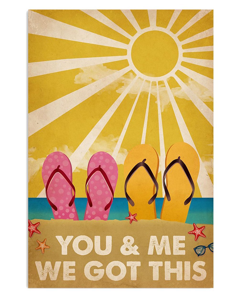 Summery Beach Couple Poster