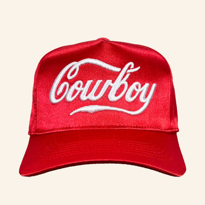 Trash Flower Merch Coca Cola Cowboy Satin Embroidered Hat Husband Christmas Gift Ideas - Lilybirchmarket