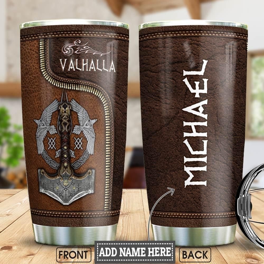 Viking Leather Personalized Tumbler