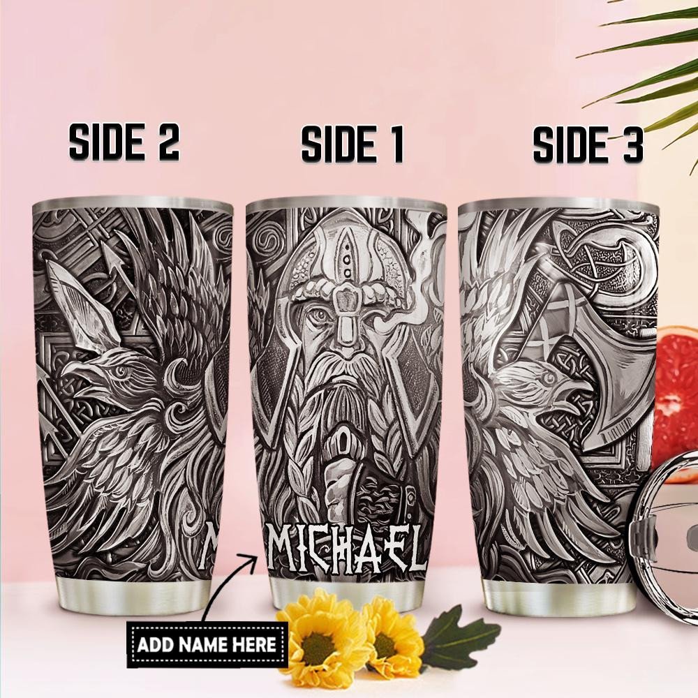 Viking Odin Metal Personalized Tumbler