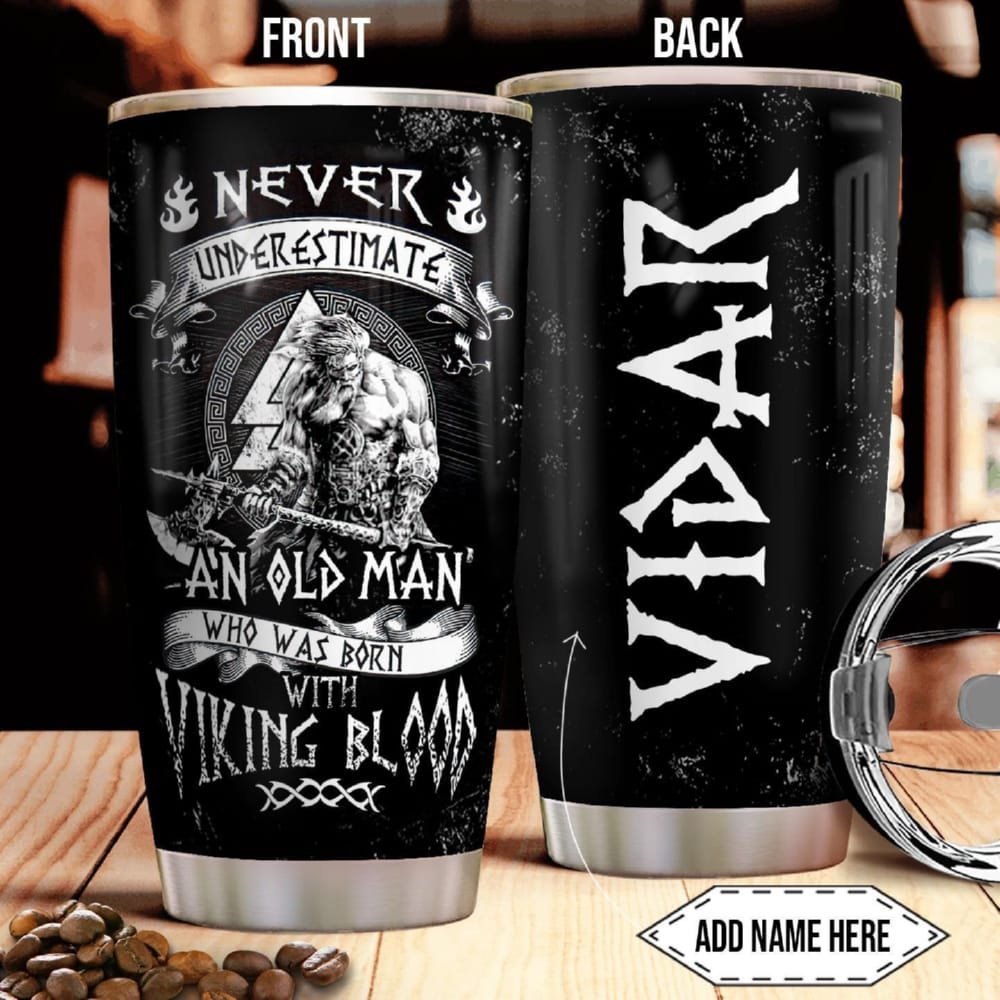 Viking Old Man Personalized Tumbler