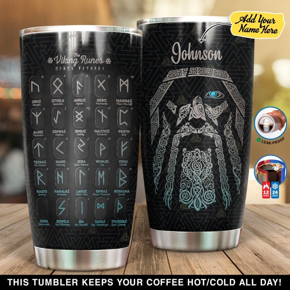 Viking Runes Personalized Tumbler