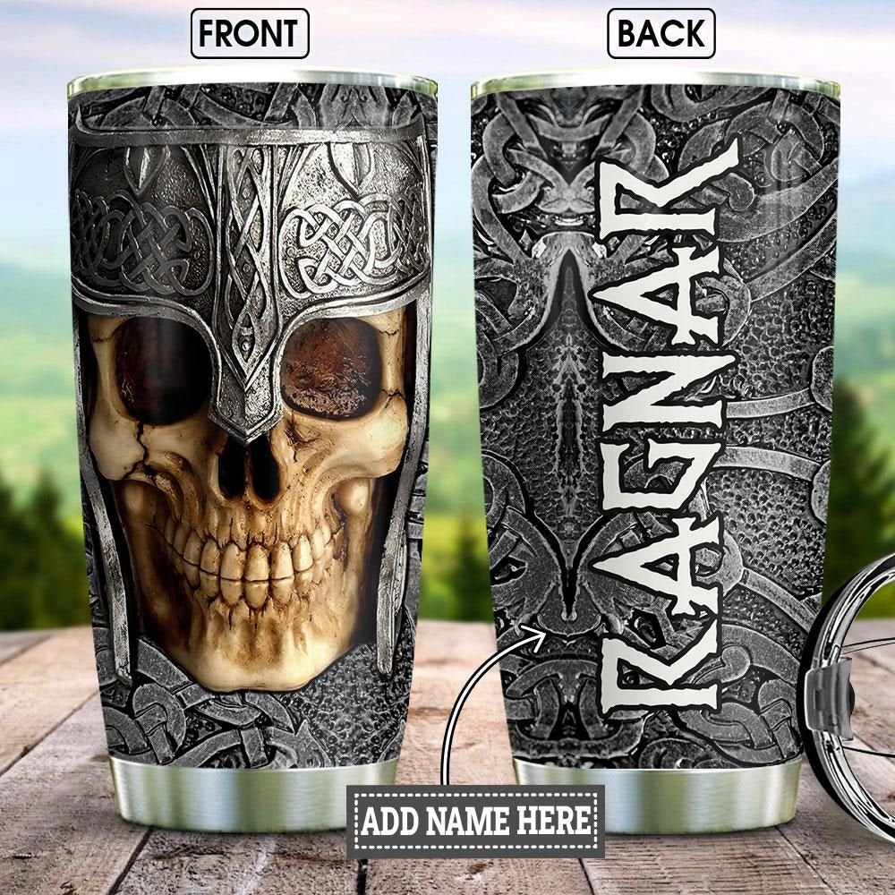 Viking Skull Metal Personalized Tumbler