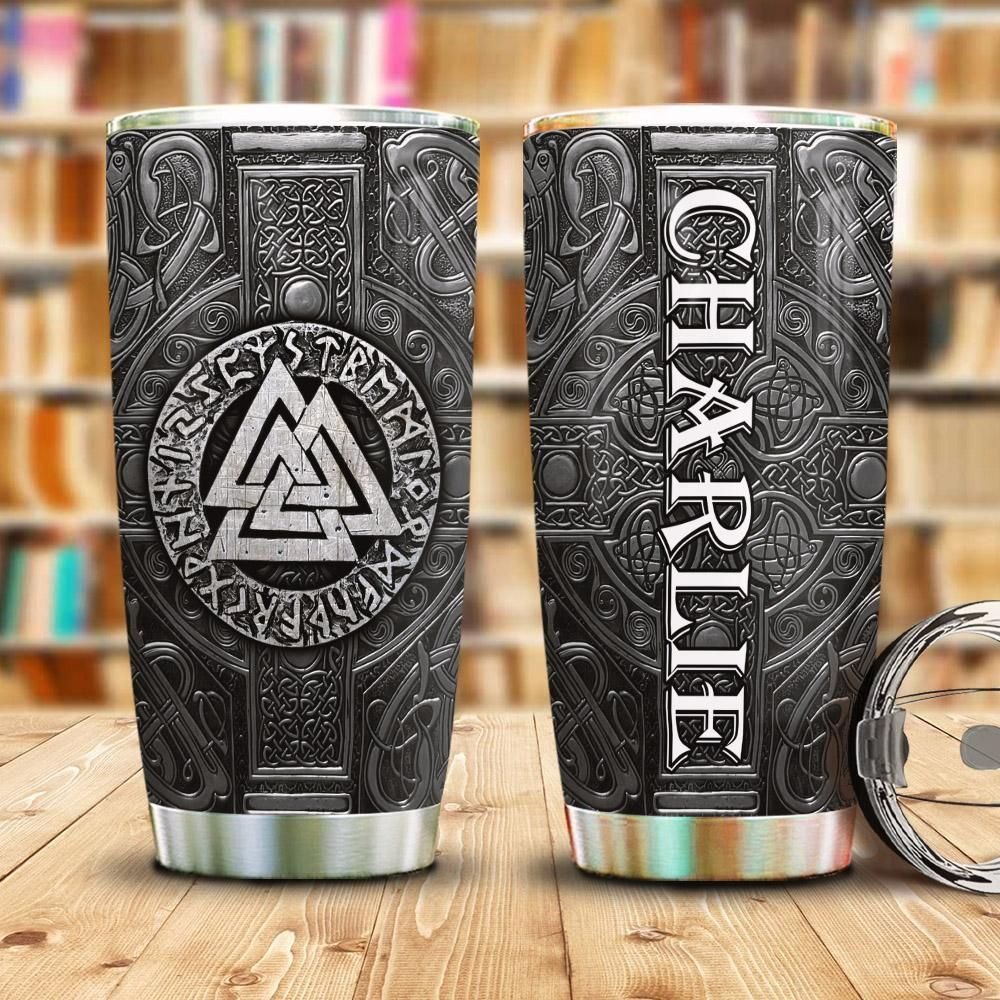 Viking Valknut Runes Metal Personalized Tumbler