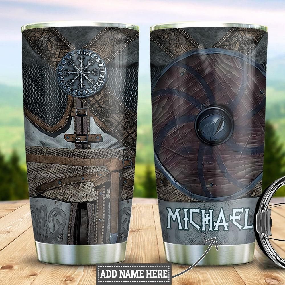 Viking Warrior Armor Personalized Tumbler