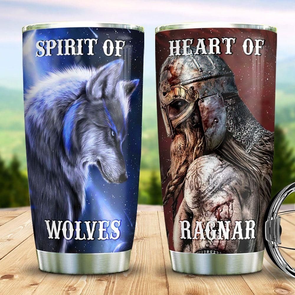 Viking Warrior Wolves Personalized Tumbler