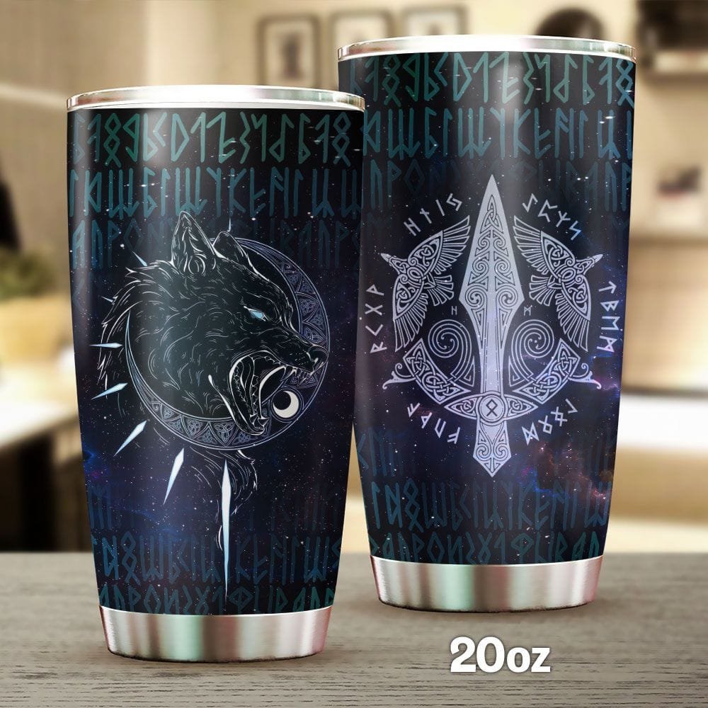 Viking Wolf Gungnir Personalized Tumbler