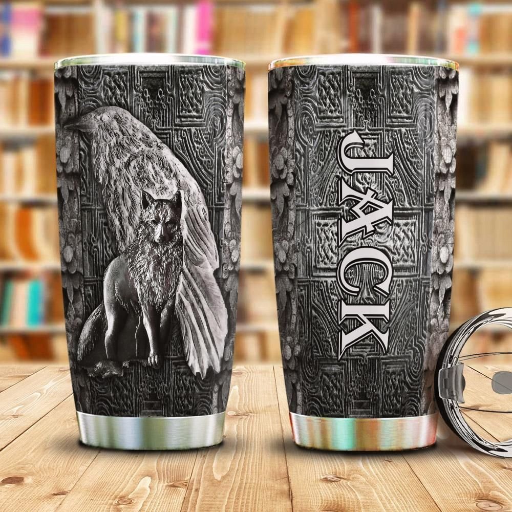 Viking Wolf Metal Personalized Tumbler