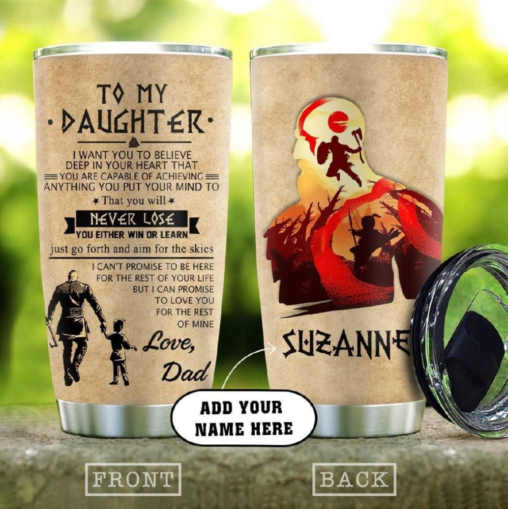 Vikings Father And Daughter Personalized Tumbler