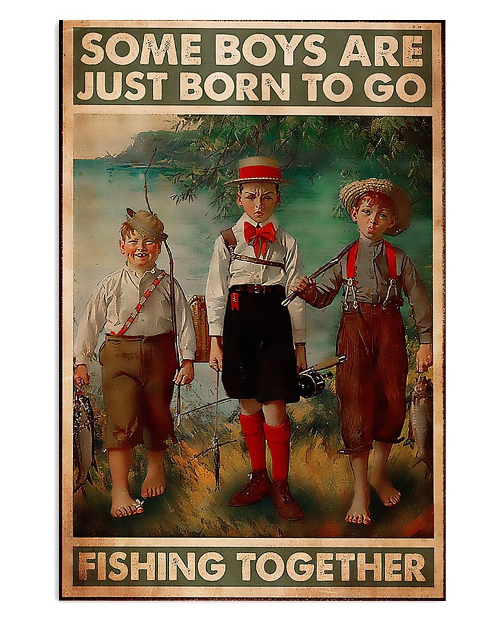 Vintage Fishing Poster Brothers